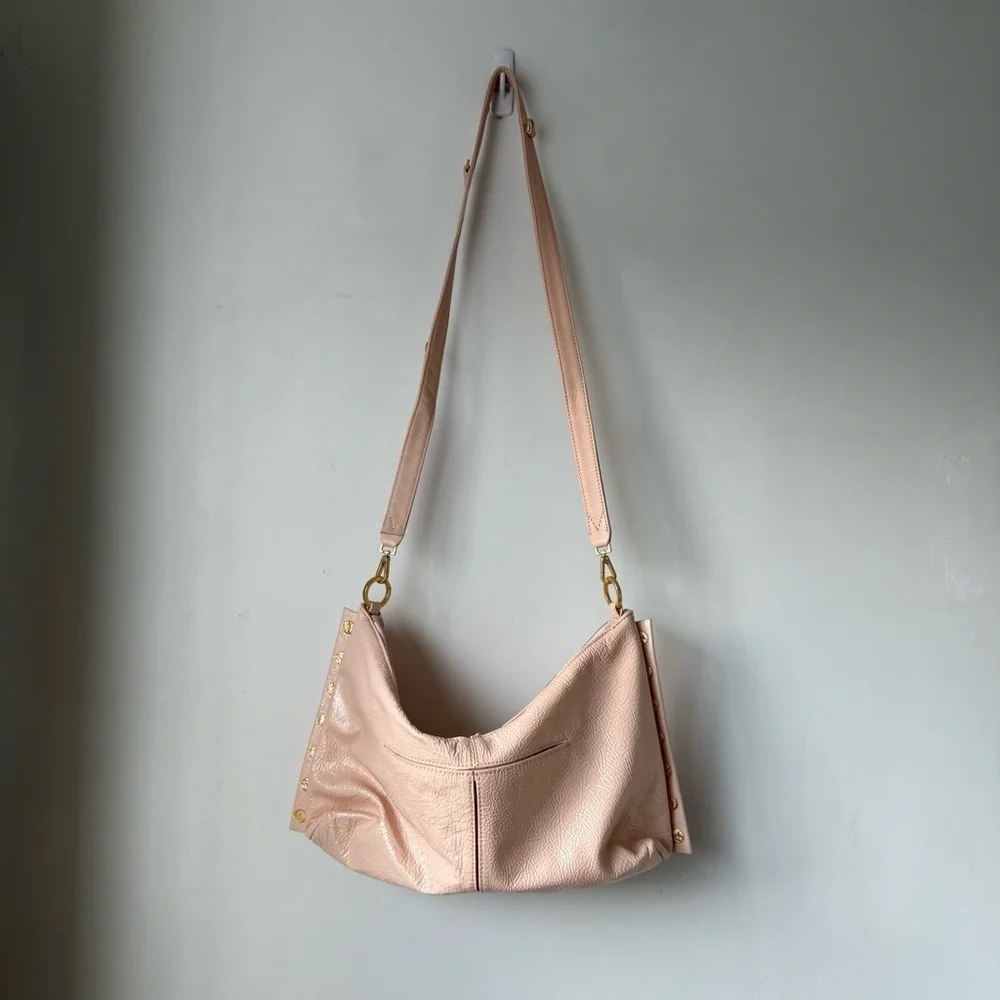 Hammitt Mr. G Champagne Pink Patent Leather Slouch Hobo Bag